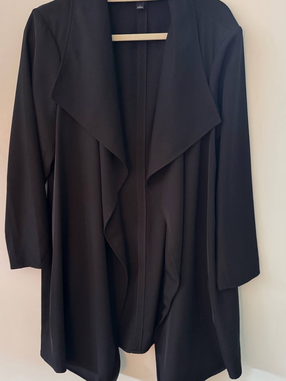 Alfa I Women's Black Draped Open-Front Jacket